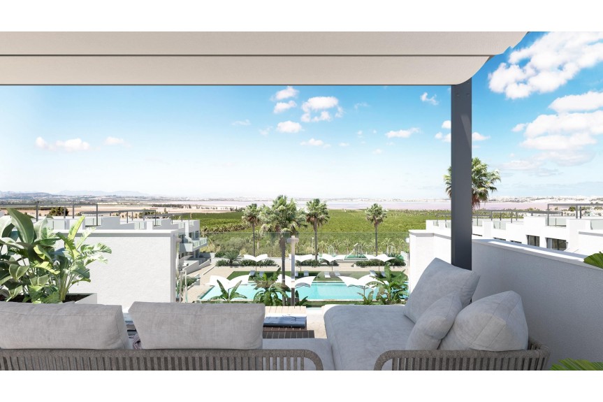 Torrevieja, Apartments overlooking the pink lake